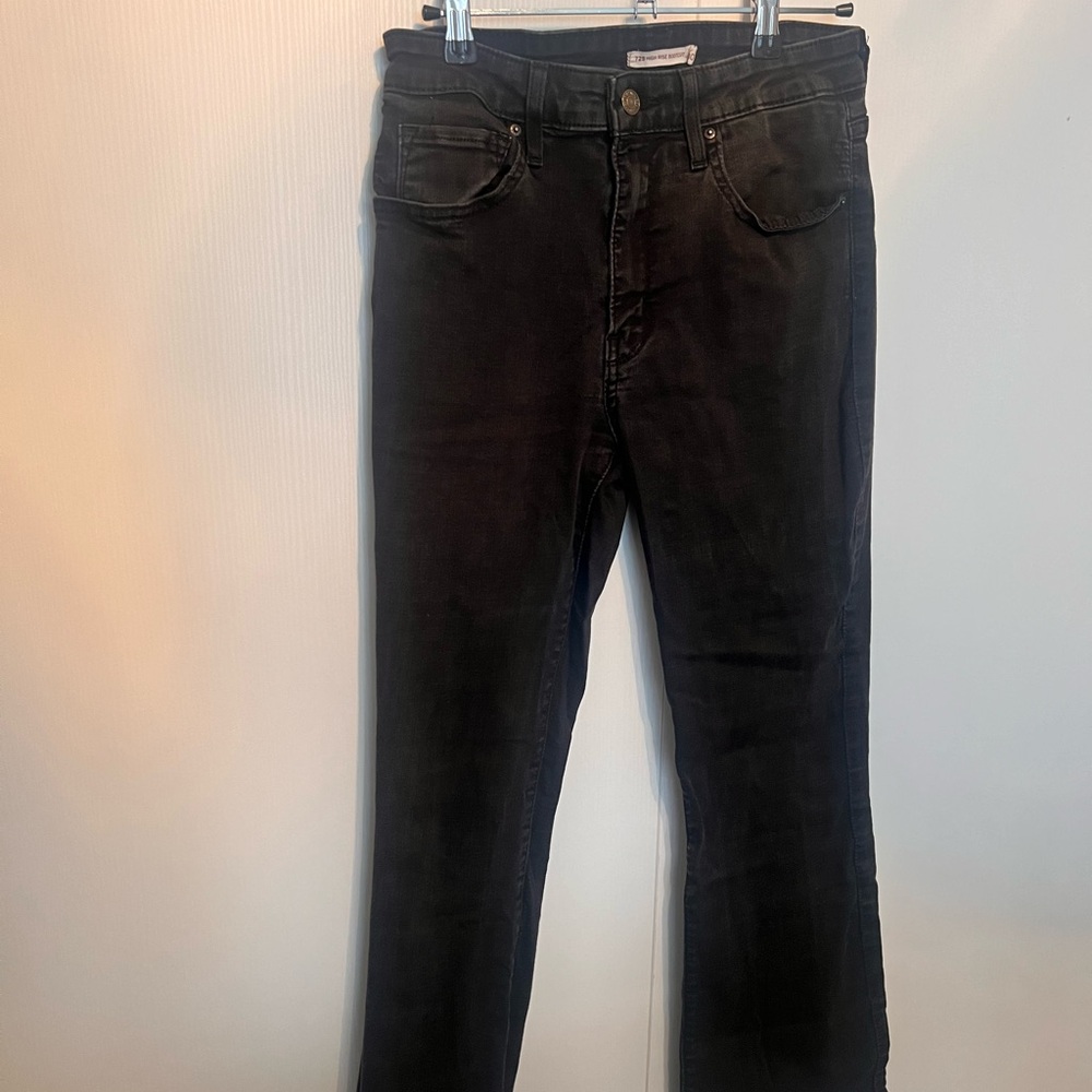 Levi's black jeans size 30 straight leg bootcut jeans mom jeans dark black jeans